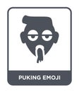 puking emoji icon in trendy design style. puking emoji icon isolated on white background. puking emoji vector icon simple and