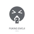 Puking emoji icon. Trendy Puking emoji logo concept on white background from Emoji collection