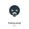 Puking emoji vector icon on white background. Flat vector puking emoji icon symbol sign from modern emoji collection for mobile