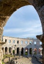 The Pula Arena, Ancient Roman architecture Royalty Free Stock Photo