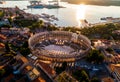 Pula Arena at sunset - The Roman Amphitheater of Pula, Croatia