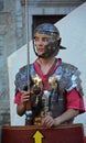 Men dressed as Roman soldier for tourists in the Old Town of Pula Royalty Free Stock Photo