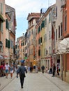 Picturesque old narrow alley with ancient houses