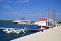 PULA, CROATIA - SEPTEMBER 18, 2020: Adriatic Sea harbour of Pula, Croatia