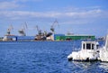 PULA, CROATIA - SEPTEMBER 18, 2020: Ships in the adriatic sea harbour of Pula, Croatia, Europe