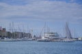 PULA, CROATIA - SEPTEMBER 18, 2020: Sailboats in the Adriatic Sea harbour of Pula, Croatia.