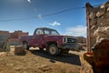 Pulacayo town, South of Bolivia, 20 December 2019, Old Van Pickup 4x4.