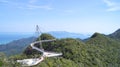 PULAU LANGKAWI, MALAYSIA - APR 8th 2015: view of panoramic Langkawi Sky Bridge from a higher vantage point. SkyCab is Royalty Free Stock Photo