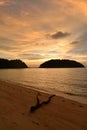 Pulau Pangkor Island, Malaysia. Teluk Nipah beach by sunset