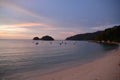 Pulau Pangkor Island, Malaysia. Teluk Nipah beach by sunset Royalty Free Stock Photo