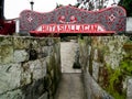 Entrance to Huta Siallagan: Ancient Batak Village on Lake Toba, Pulau Samosir. Indonesia