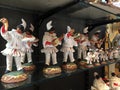 Pulcinella statues, folklore in Naples