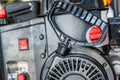 Pull cord to start a portable engine on a snow blower or lawn mower Royalty Free Stock Photo