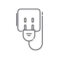 Pull plug icon, linear isolated illustration, thin line vector, web design sign, outline concept symbol with editable