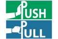 Pull and push door icon design. Vector Royalty Free Stock Photo