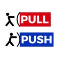 Pull push door sign