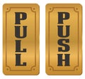 Pull and push door signs Royalty Free Stock Photo