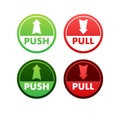 Pull push in flat style on white background. Vector design Royalty Free Stock Photo