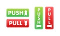 Pull push in flat style on white background. Vector design Royalty Free Stock Photo