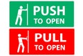 Pull and push to open door icon design. Vector Royalty Free Stock Photo