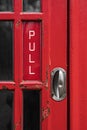 PULL sign on a bright red door. Royalty Free Stock Photo