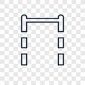 Pull up bar concept vector linear icon isolated on transparent b