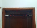 Pull-up bar on a door frame Royalty Free Stock Photo