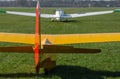 Pull up a glider by a motorized airplane