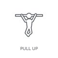 Pull up linear icon. Modern outline Pull up logo concept on whit