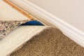 Pulled Back Carpet and Padding In Room Royalty Free Stock Photo