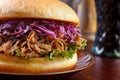 Pulled pork burger Royalty Free Stock Photo