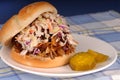 Pulled pork sandwich & cole Royalty Free Stock Photo