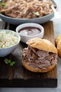 Pulled pork sandwich with cole slaw Royalty Free Stock Photo