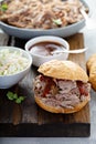 Pulled pork sandwich with cole slaw Royalty Free Stock Photo