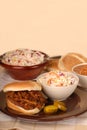 Pulled pork sandwich with slaw Royalty Free Stock Photo