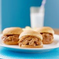 Pulled pork sandwich trio Royalty Free Stock Photo