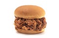 Pulled Pork Sandwich on a White Bun Royalty Free Stock Photo