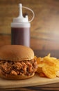 Pulled Pork Sandwich on a White Bun Royalty Free Stock Photo