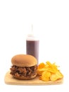 Pulled Pork Sandwich on a White Bun Royalty Free Stock Photo