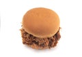 Pulled Pork Sandwich on a White Bun Royalty Free Stock Photo