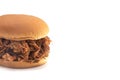 Pulled Pork Sandwich on a White Bun Royalty Free Stock Photo