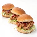 Pulled Pork Sliders isolated on white background Royalty Free Stock Photo