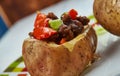 Pulled Pork Stuffed Potato Skins Royalty Free Stock Photo