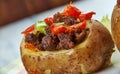 Pulled Pork Stuffed Potato Skins Royalty Free Stock Photo