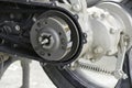 The pulley and belt of motorcycle Royalty Free Stock Photo