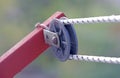 Pulley for a clothesline Royalty Free Stock Photo