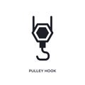 pulley hook isolated icon. simple element illustration from construction concept icons. pulley hook editable logo sign symbol Royalty Free Stock Photo