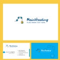 Pulley Logo design with Tagline & Front and Back Busienss Card Template. Vector Creative Design Royalty Free Stock Photo