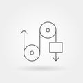 pulley physics formula single isolated icon with modern line or outline style Royalty Free Stock Photo