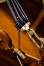 Pulley with ropes on sailing vessel Royalty Free Stock Photo